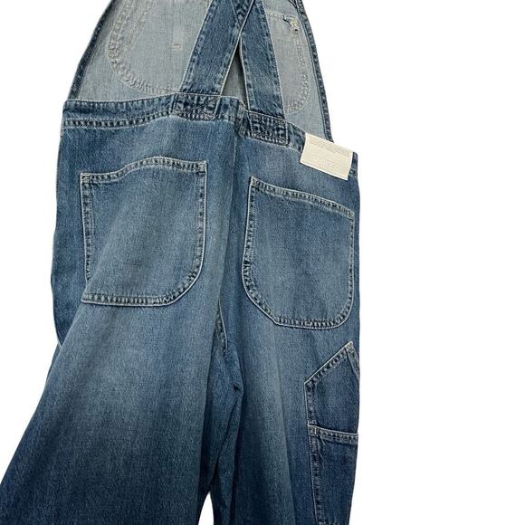Free People CLOSED Dungaree Relaxed Denim Overalls Size 25 Blue Utility Retro - Picture 3 of 9